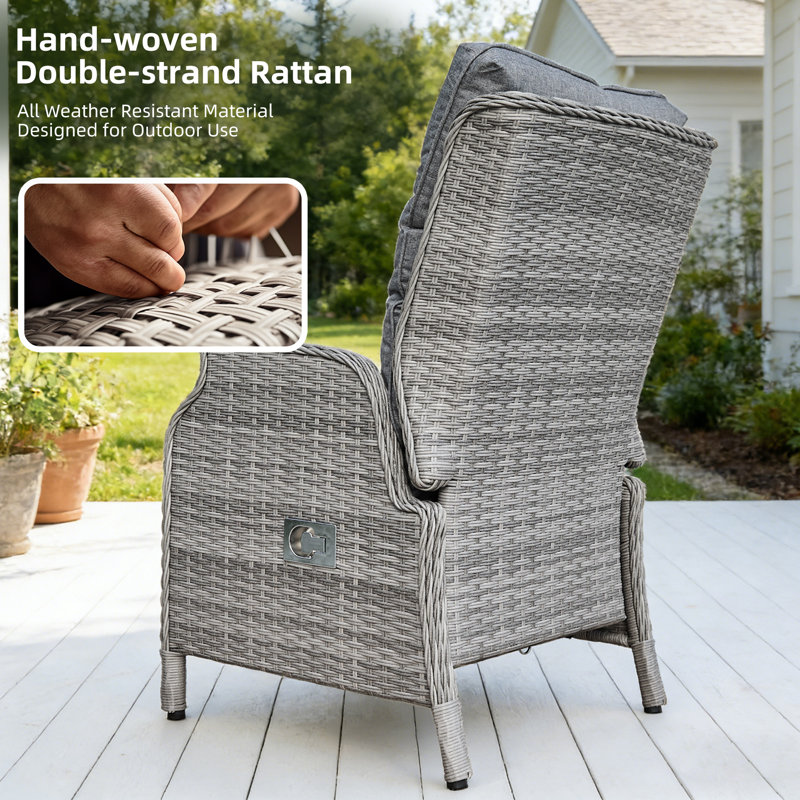 Outdoor Patio Dining Armchair with Cushion, 2