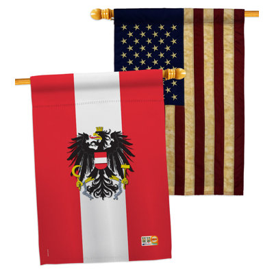 Drapeau de maison en polyester 3 pi 3 po x 2 pi 3 pi Autriche