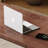 Nut-brown + White Rectangular Solid Wood desks-1173641283