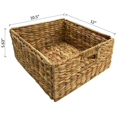 Altenpohl 25" Tall 3 - Drawer X-Side Wood End Table with Wicker Baskets for Bedside, Living Room, White