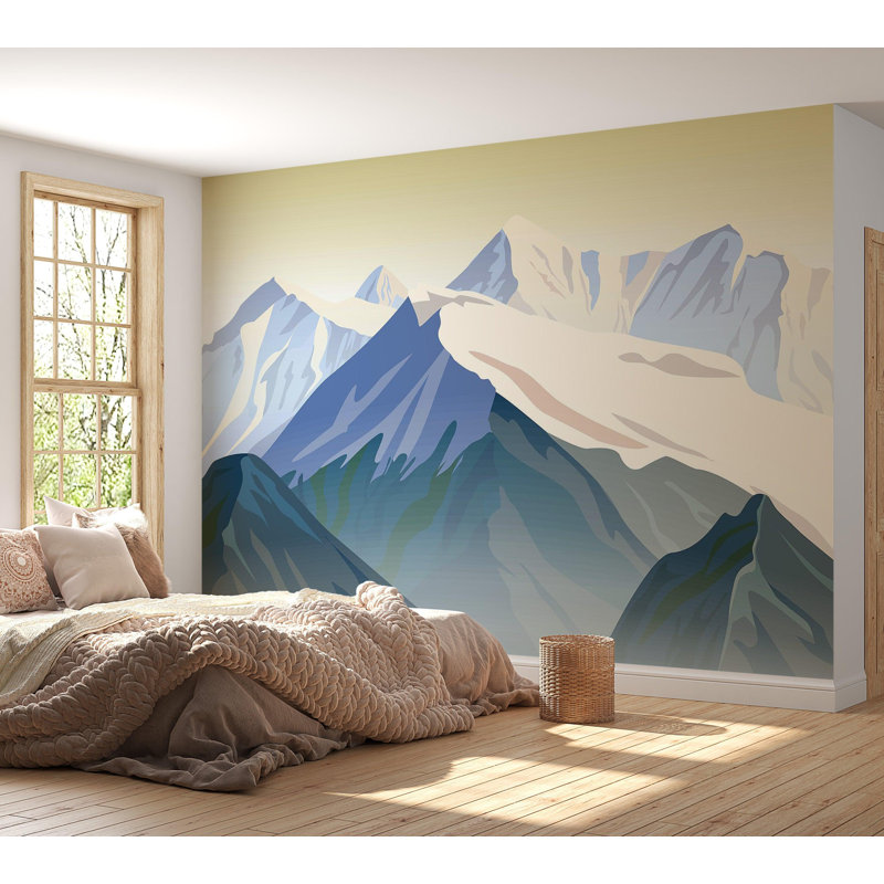 Papier peint de qualité supérieure - Sommets des montagnes, L 96 po x l 120 po