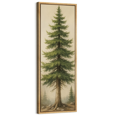 Tall Pine Tree Forest Nature Landscape – Pictures Extra Large Framed Canvas Print Wall Art
