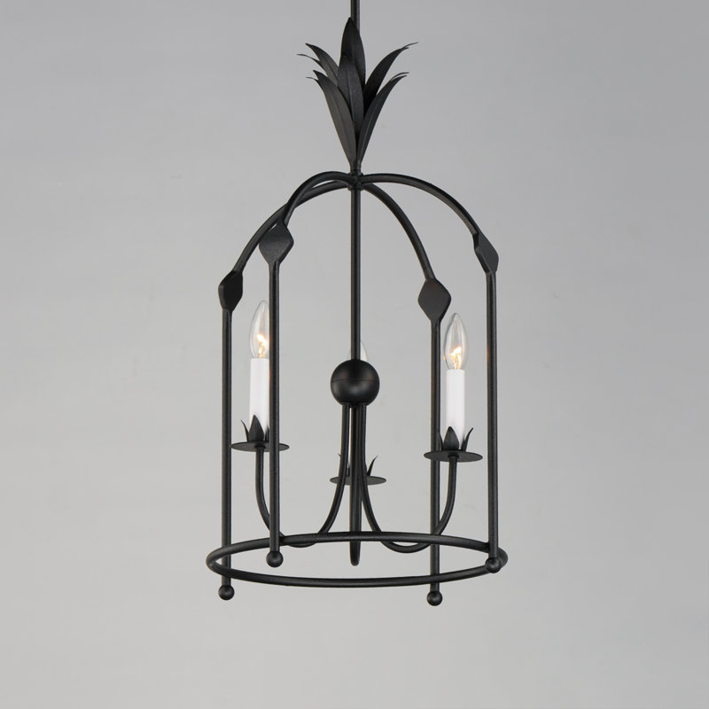 Paloma 3 - Light Steel Dimmable Lantern Birdcage Chandelier, Anthracite
