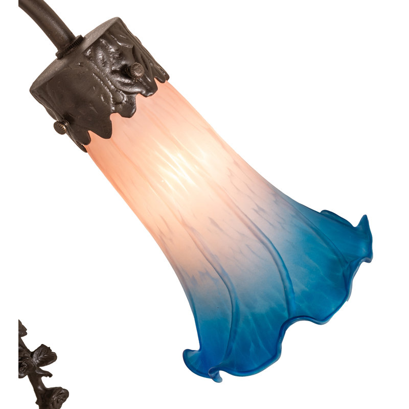 Lampe d'appoint 17 "High Lily Pond, Rose / Bleu