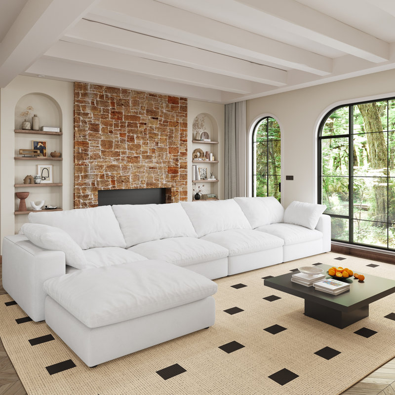 Comfortable And White - Feather-filled Cushions Modular Construction For All Occasions Feather Cushioning Movable Design A Peaceful Experience