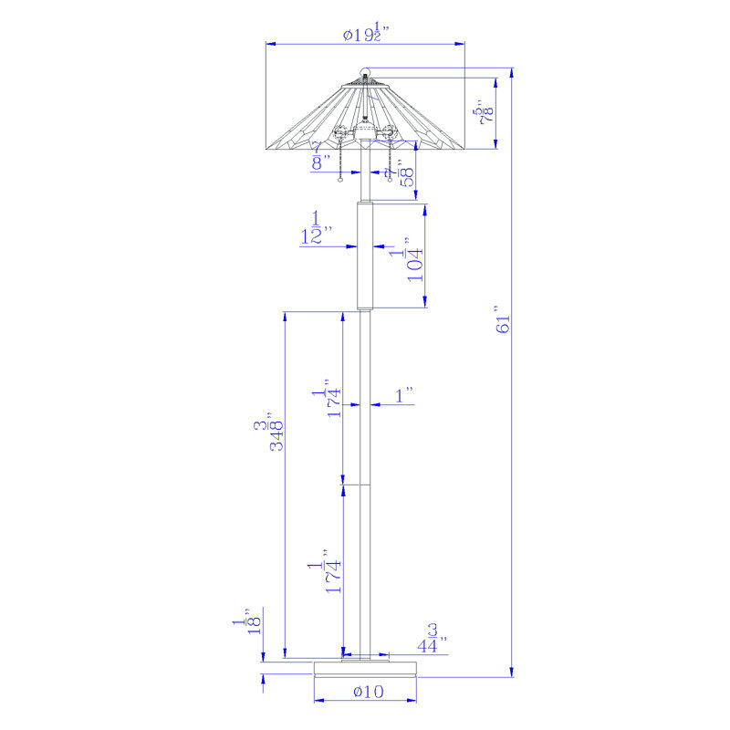 Stephengould 61'' Brushed Traditional Floor Lamp