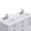 Meuble-lavabo double en bois massif 66 po avec plateau en quartz Carrara de 1,5 po Thornaby-1295182543-1337078994