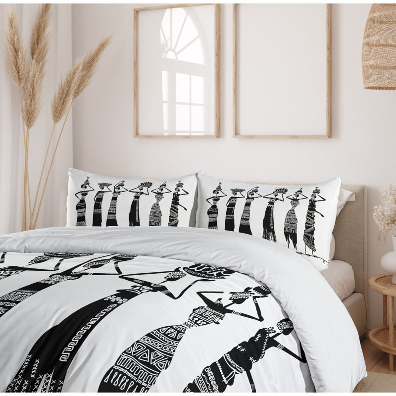 African Modern & Contemporary Polyester Duvet Cover, Twin
