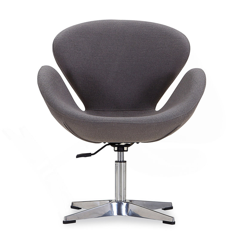 Chaise ballon rembourrée en métal Raspberry Modern, Gris