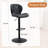 Set Of 2 Height Adjustable Bar Stools, Black PU Upholstered Tufted Back Chairs With Black Metal Base & Footrest For Kitchen Island, Bar, Pub-1265147178-1265147179