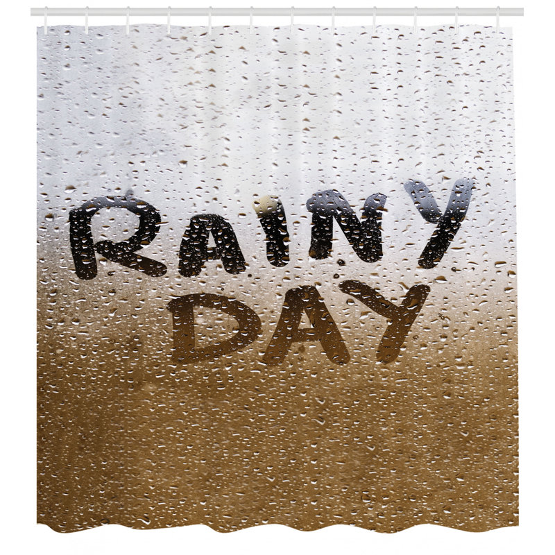 Ensemble de rideau de douche et crochets pluiey day, H 70 po x l 69 po