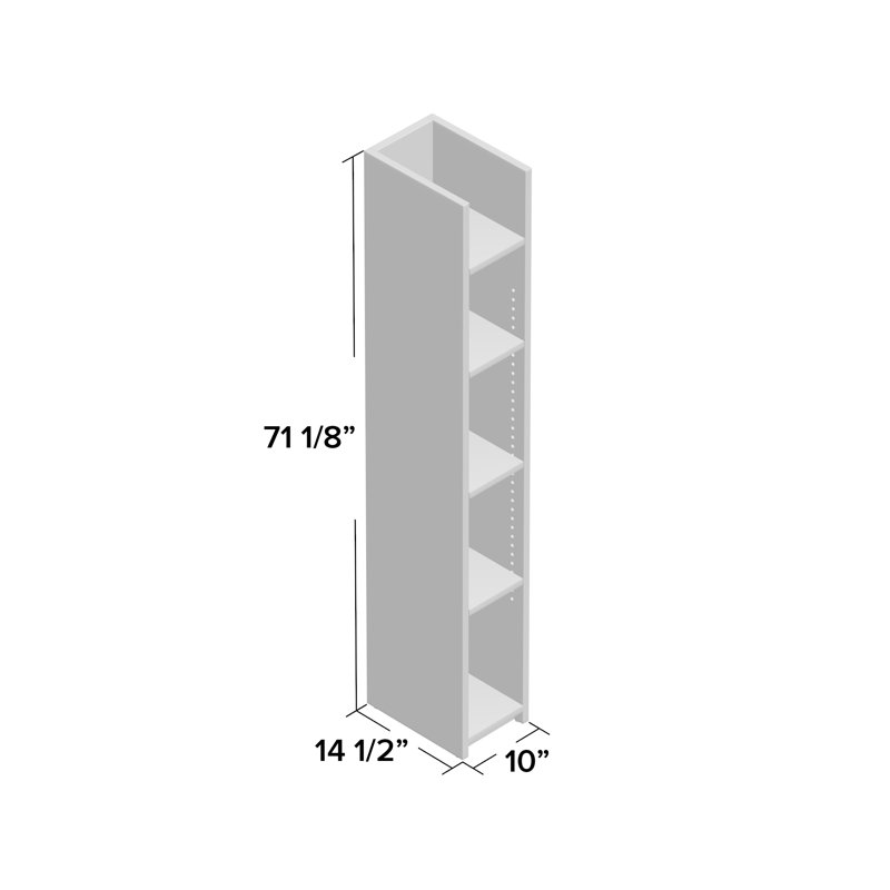Bibliothèque standard H 71,1 po x l 10 po Oneybrook, Gris foncé / blanc