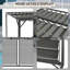 3 x 2.8m Grey Metal Pergola with Retractable 180GSM Polyester Canopy, Adjustable Sun Shade and Drainage Grommets for Outdoor Patio Use