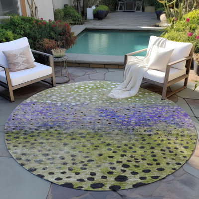 Tapis intérieur / extérieur vert lavable Nuvane 