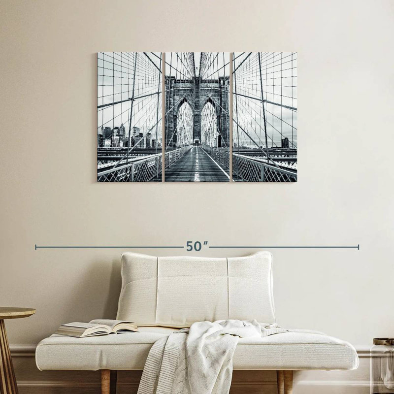 Pont de Brooklyn monochrome, H 24 po x l 38 po