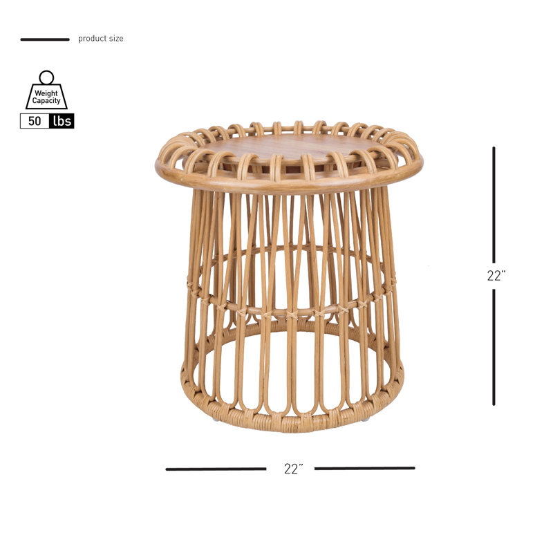 Dezirae Solid Wood Top End Table