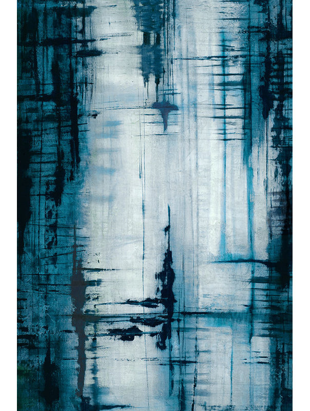 Magnétique indigo par Sofia Fox - Peinture, H 36 po x l 24 po x 1,5 po, Extérieur