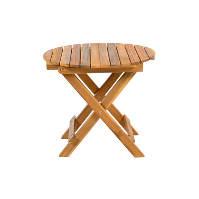 AUCUNE INSTALLATION REQUISE, PLATEAU EXTÉRIEUR EN BOIS ACACIA PLIABLE ET RÉGLABLE (FINITION Teck)