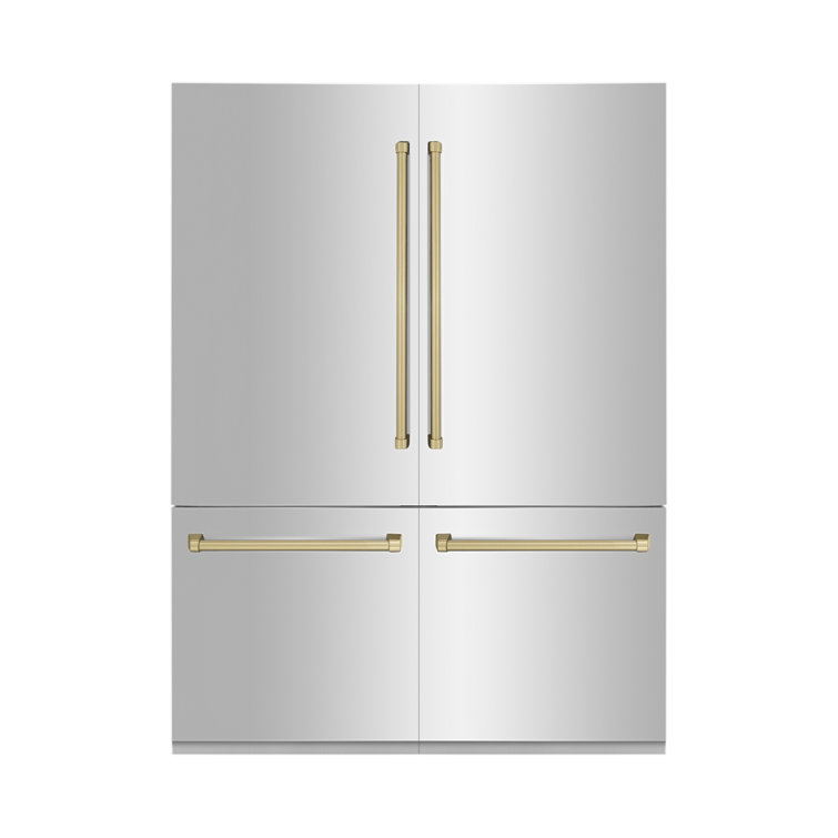 ZLINE 60" Autograph Edition 32.2 cu. ft. Built-in 4-Door French Door Refrigerator