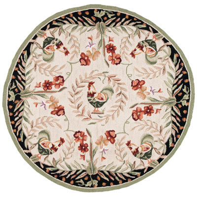 Kinchen Hand Hooked Wool Floral Rug