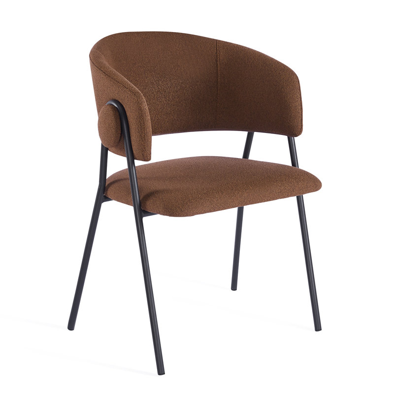 Shiro Set of 4 Fabric Dining Chairs, Brown