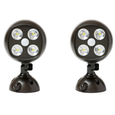 Wireless LED Battery Operated Outdoor Security Flood Light with Motion Sensor (Pack of 2)