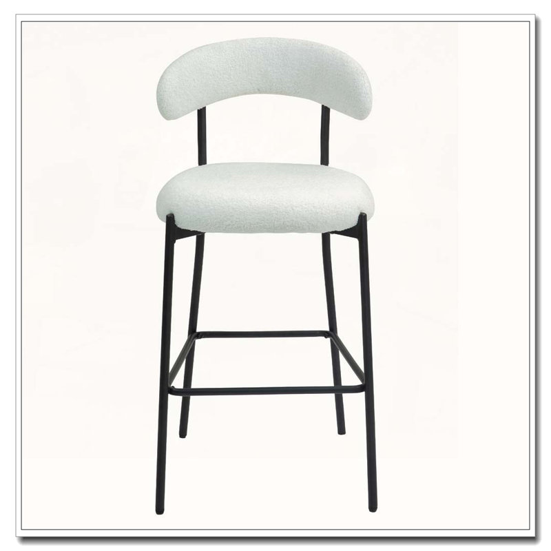 Teddy Fabric Bar Stools, White
