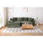 Green Corduroy L-shaped Sectional Sofa With Storage Ottoman