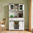 Marlborough 72'' W Farmhouse Bar Cabinet with LED lights and Sliding Barn Doors,White-380788140