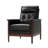Outen Mid-Century Modern Genuine Leather Armchair with Solid Wood Armrests-466039391