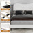 Full Bed Frame With Teddy Velvet Soft Curved Headboard, Platform Bed With Wooden Slat Support, Easy Assembly, Noise-Free, White-1470193651-1471686798