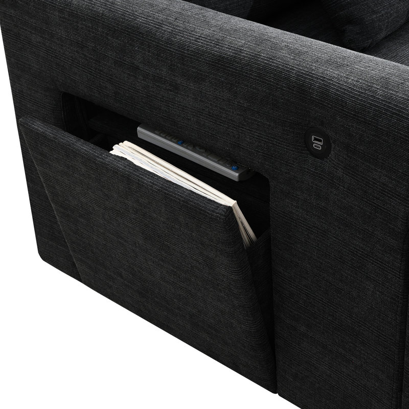Chenille 6 Seat U Shaped , With Removable , Armrest Storage, Cup Holders & Ports For Relaxed Atmosphere Sectional Couch In Chenille, Movable And Charging Relaxation