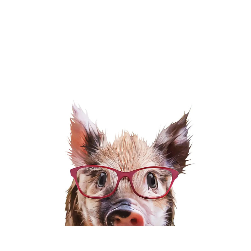 Peekaboo Pig by Kim Curinga - No Frame Gallery-Wrapped Canvas Giclée on Canvas, 45.72cm H x 45.72cm W
