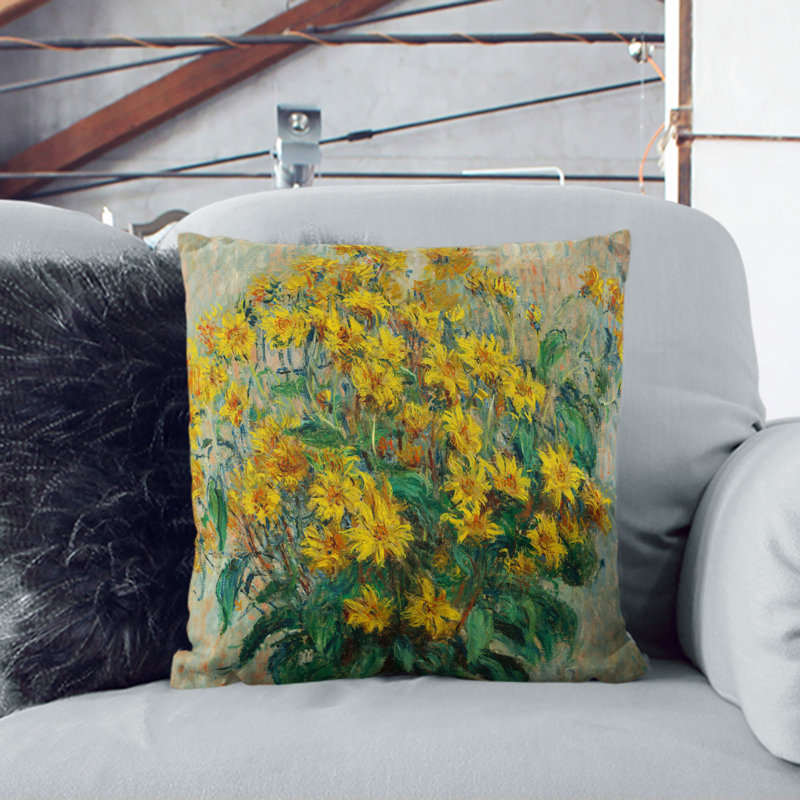 Floral Square Throw Cushion, White, 55cm H x 55cm W x 20cm D