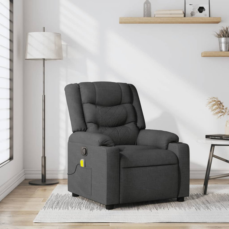 Fauteuil de massage, Noir, Inclinaison par pression manuelle