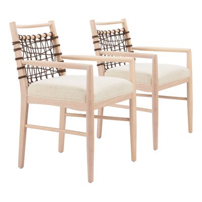 Ensemble de chaises de salle à manger Wezly (ensemble de 2) ivoire