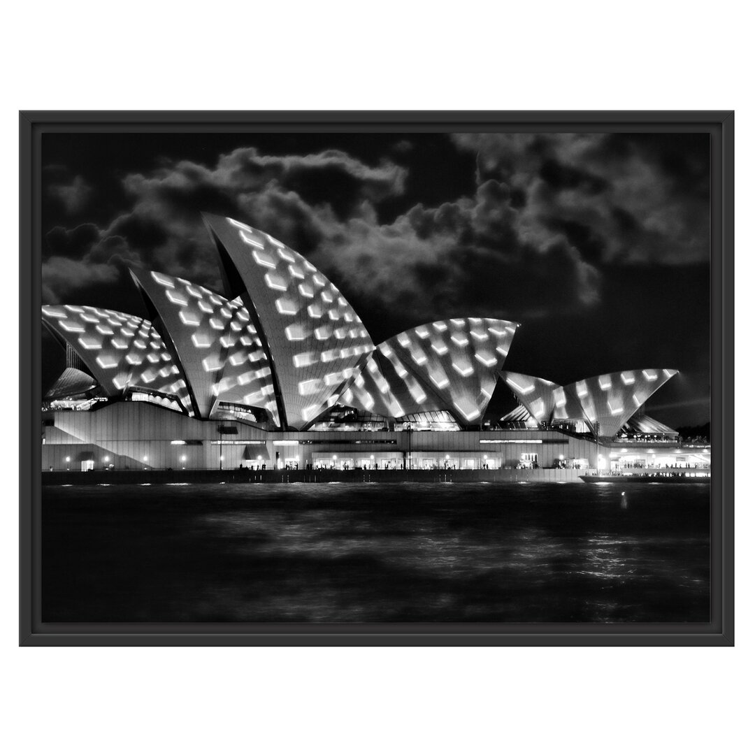 Gerahmtes Wandbild Sydney Opera House bei Nacht