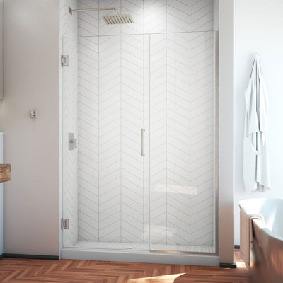 Unidoor Plus 46" W x 72" H Pivot Frameless Shower Door with ClearMax™ Technology