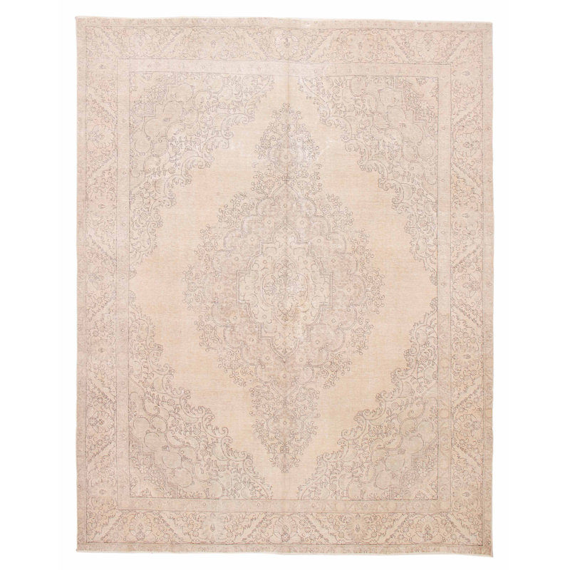 Tapis beige en laine des années 1990 9 pi 5 po x 12 pi 1 po Orwigsburg