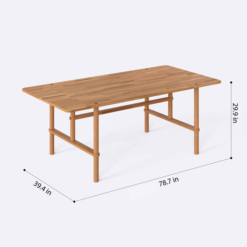 Soho Dining Table, Solid Beech Wood Modern Dining Table for Kitchen and Dining Room, 78.7'' L x 39.4'' D 
