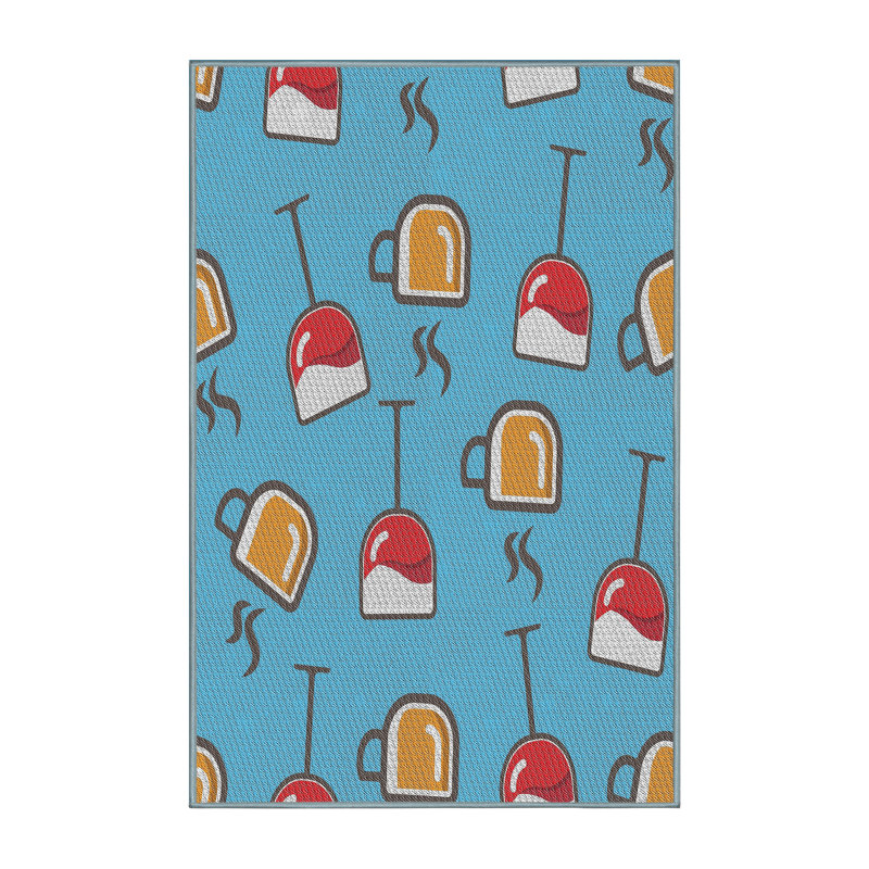 Tapis bleu / orange Norvin, Rectangle 8 pi x 10 pi