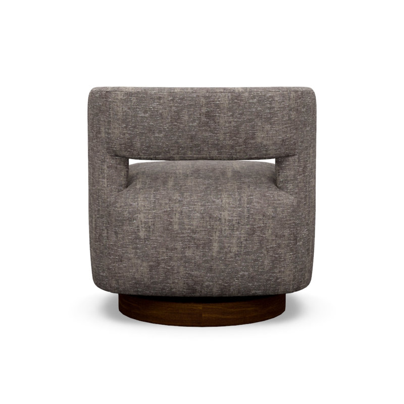 Crystle Swivel Barrel Chair, 8172-88, Walnut