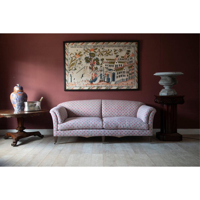 Portobello Camden Trellis Linen Fabric, Red Blue