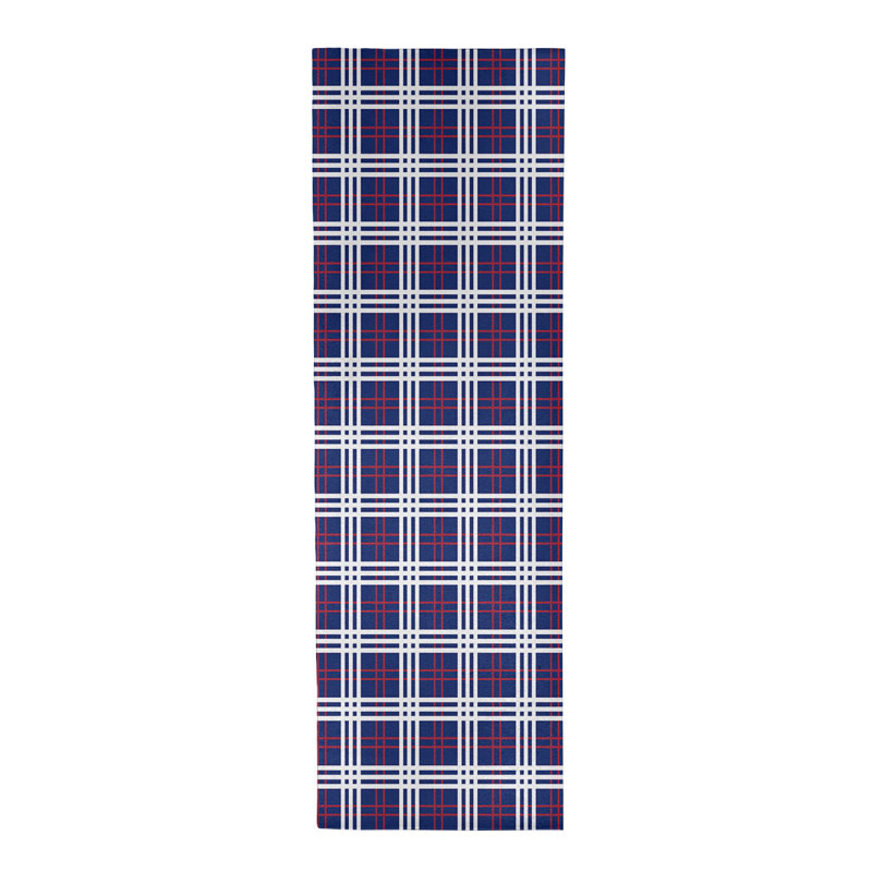 Tapis à carreaux bleu, Tapis de couloir 2 pi 6 po x 8 pi