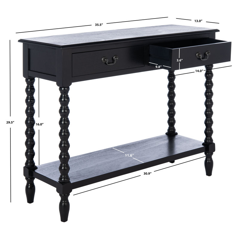 33.019999999999996cm Console Table, Black