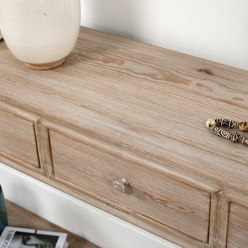 Ming 83.86'' W Solid Wood Console Table