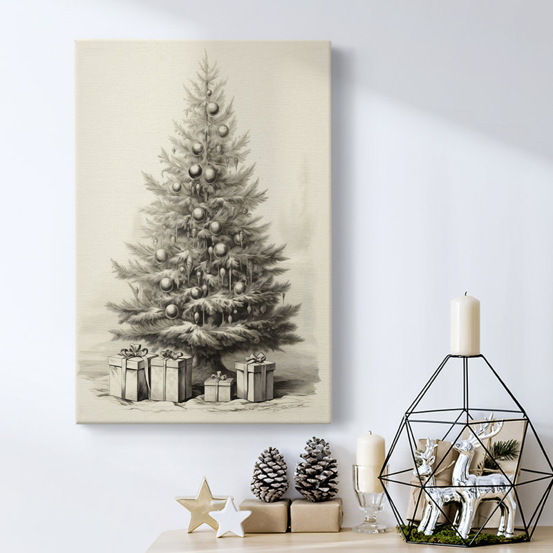 Art des Fêtes de Noël - Toile tendue avec châssis CDL XXXVII, H 12 po x l 8 po