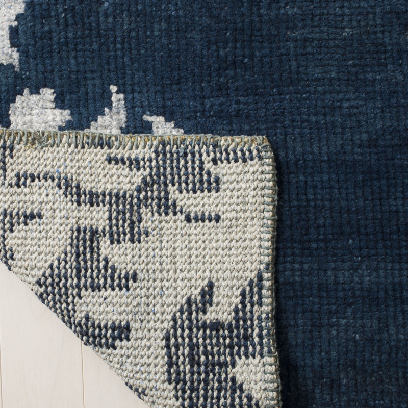 Tapis en laine, viscose et coton noué à la main Stone Stone, Tapis de couloir 2 pi 6 po x 12 pi