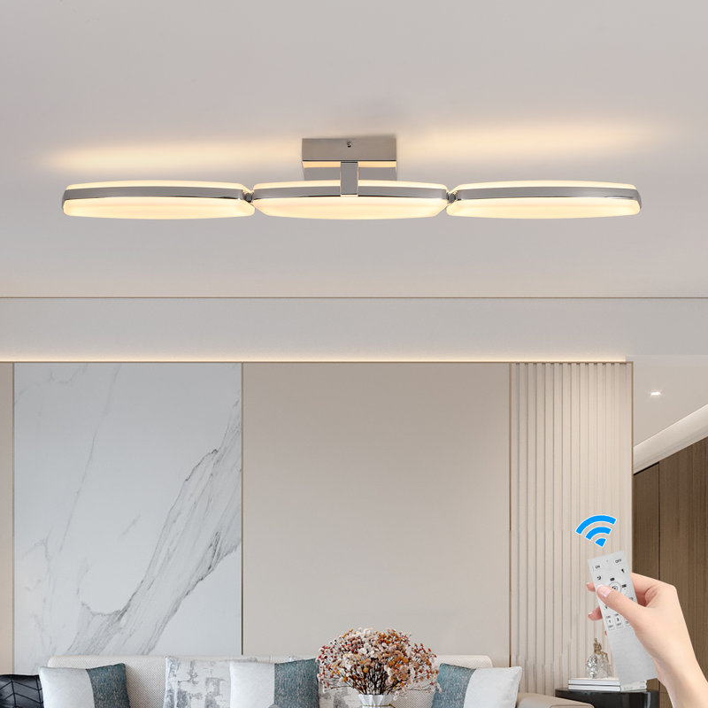 3-Light 86cm Dimmable LED Flush Mount