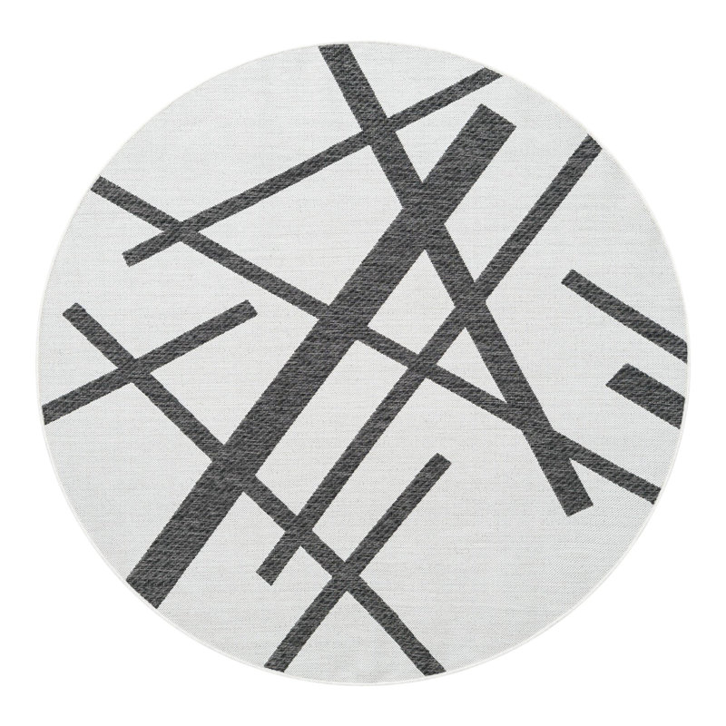 Tapis intérieur / extérieur d'extérieur moderne, Rond 6 pi 1 po
